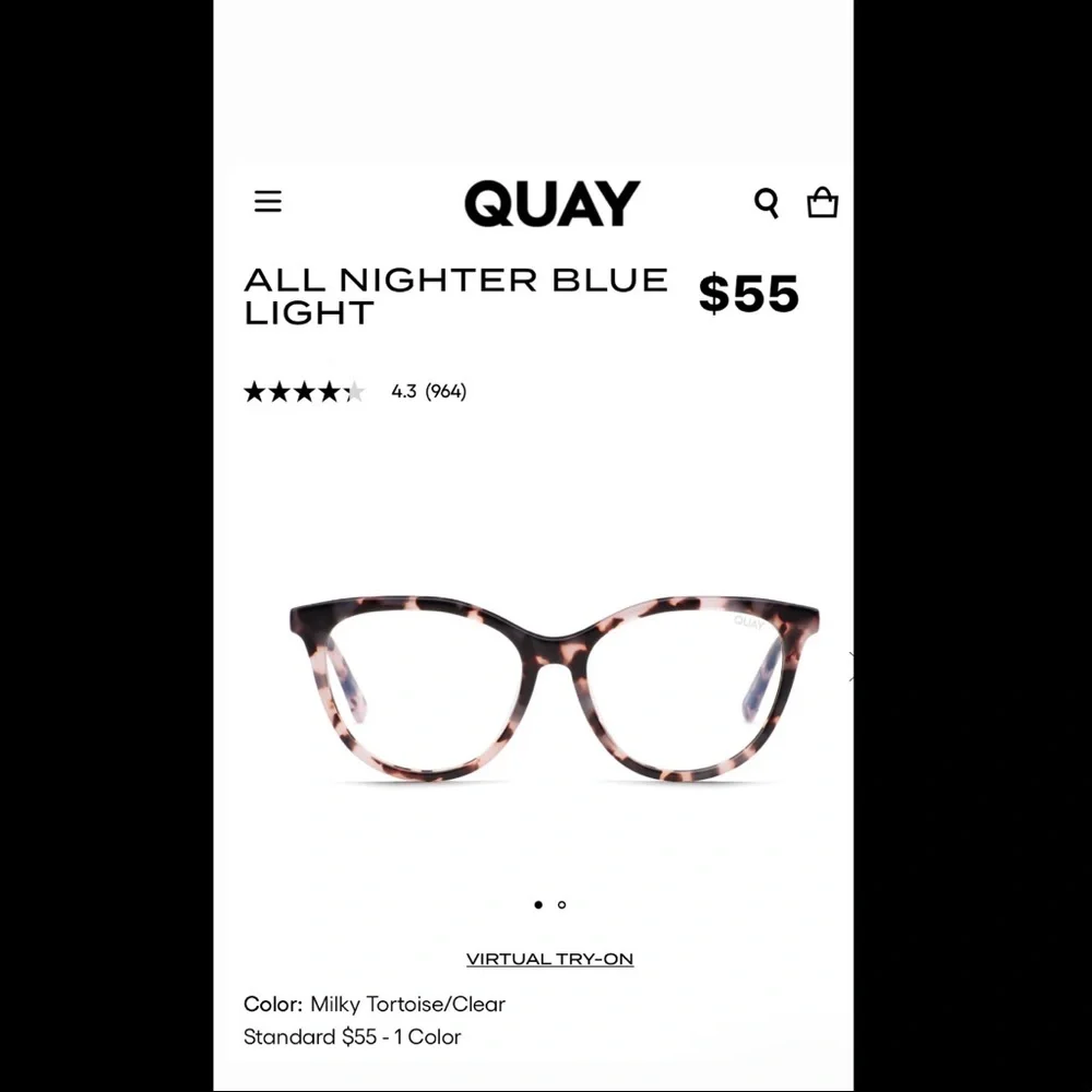 Quay All Nighter Blue Blocking Glasses